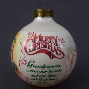 Hallmark Keepsake Christmas Ornament Grandparent Frosted Glass Globe QX2419 1995